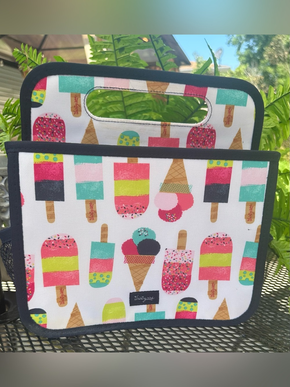 Thirty One Double Duty Caddy with Popsicle/Ice Cream Pattern Multi